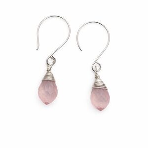 HK2404 Rose Quartz Hook Earrings